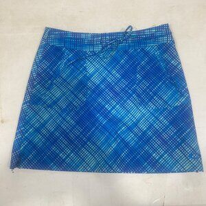 Oakley Womens Size 4 Blue Plaid Skort With White Inner Shorts